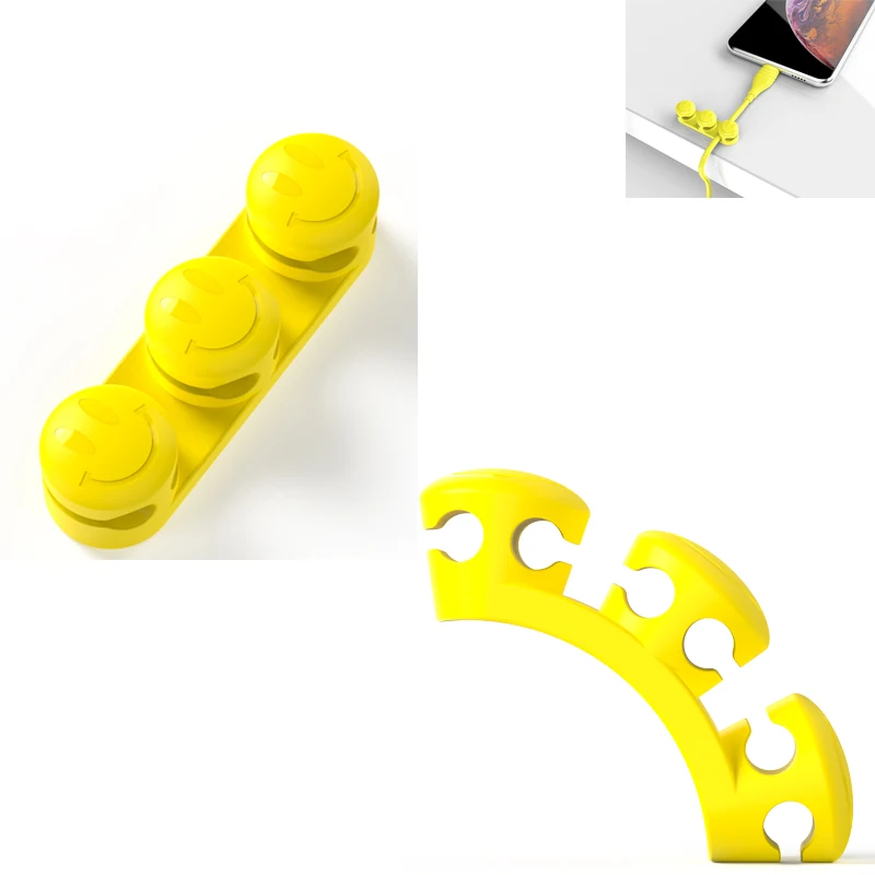 Cable Holder Silicone Cable Organizer USB Winder Desktop Tidy Management Clips Holder For Mouse Keyboard Earphone Headset