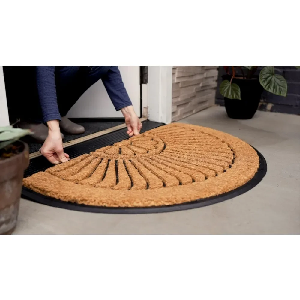 Rubber-Backed Natural Coir Doormat, Entry Mat for Indoor or Outdoor Use, 24