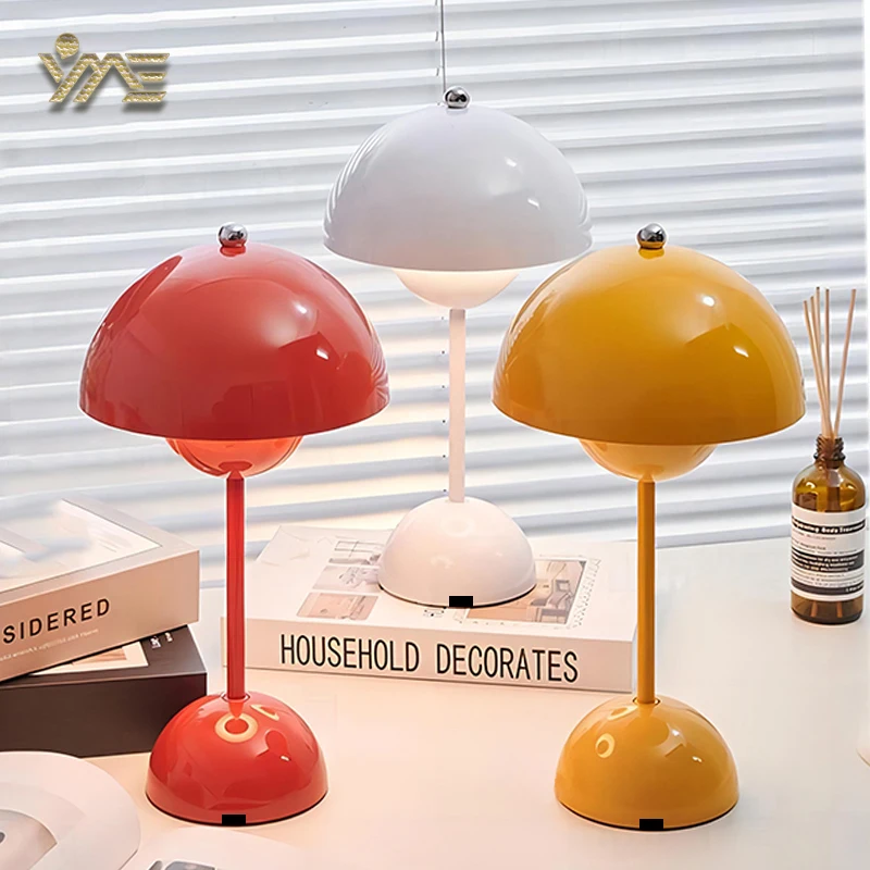 

Mushroom LED Table Lamp Flower Bud Desk Lamp Touch Dimmable USB Rechargeable Bedroom Decoration Indoor Lighting Night Light