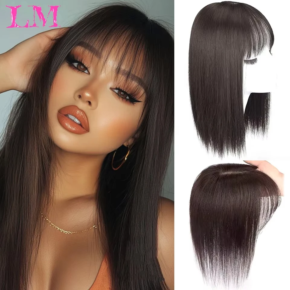 LM Full Hand Made Silk Base Women Toppers Sizes Natural Scalp Top Base Virgin Straight Human Hair Pieces with Clips