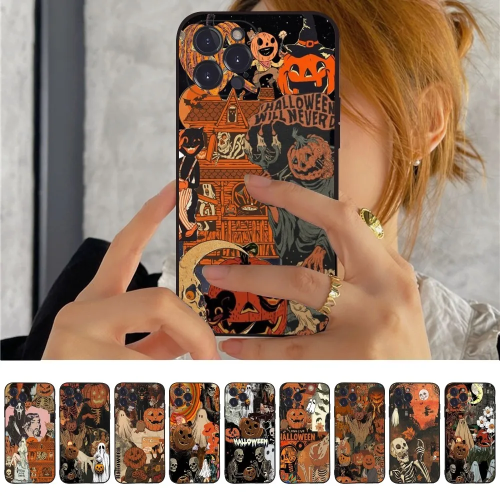 Halloween Phone Case For iPhone 15 6 7 8 Plus 11 12 13 14 Pro SE 2020 MAX Mini X XS XR Back Funda Cover