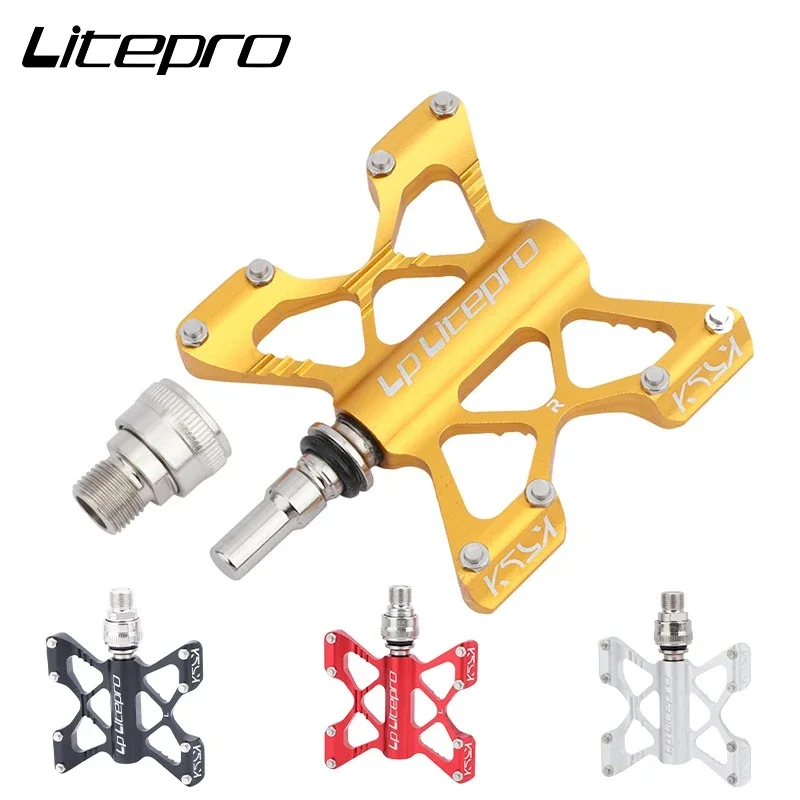 LITEPRO K5 Folding Bike Quick Release Pedal Aluminum Alloy Bearing Pedals For Brompton Bicycle Parts