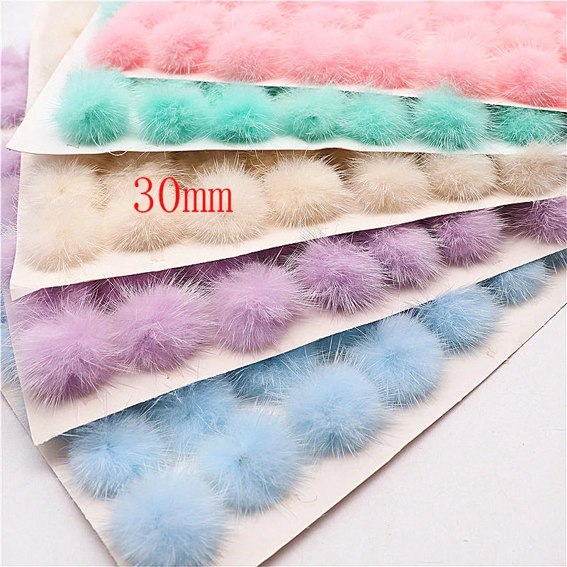 DIY Pompon Real Mink Fur Balls Pompoms 25mm 30mm 35mm 40mm for Ring Keychain Hats Fluffy Pom Pom Diy Crafts Accessories Material