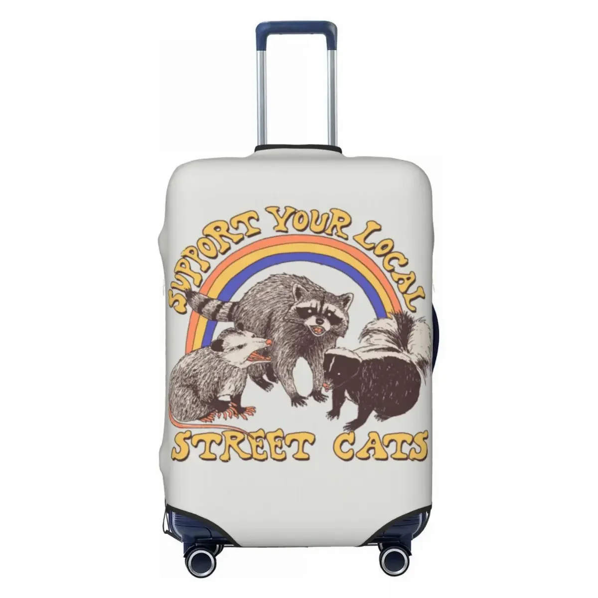 Street Cats Suitcase Cover Animals Music Retro Travel Protector Vacation Practical Luggage Accesories Xmas Gift