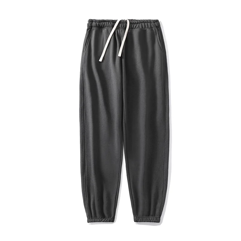 Heavy Weight Cotton Terry Sweatpants Women Men Casual Drawstring Jogger Track Pants