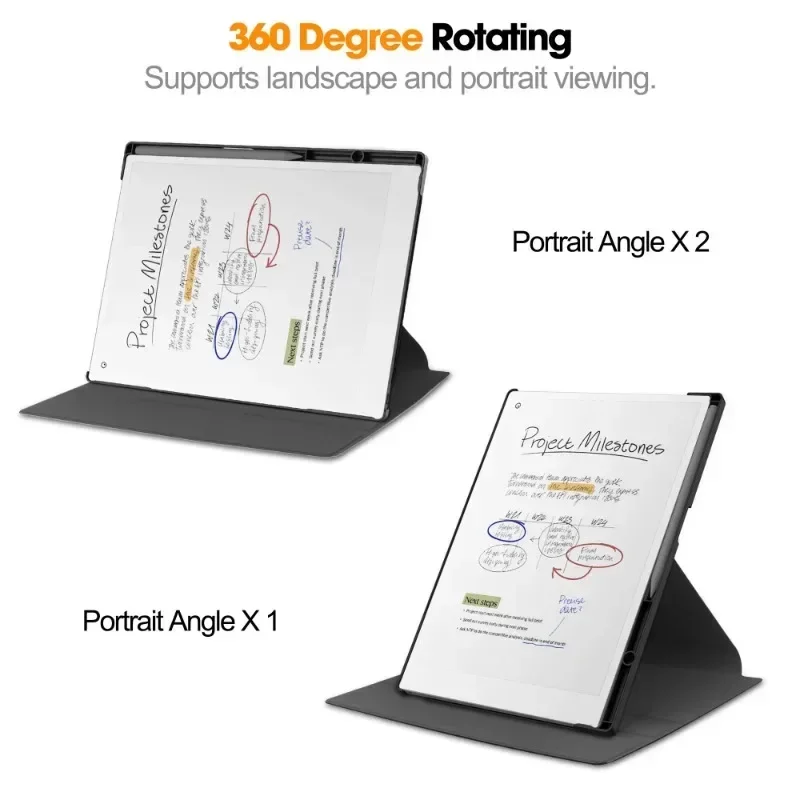 360 Degree Rotation Folding Stand Cover Acrylic Back Shell Pencil Holder Funda For reMarkable Paper Pro11.8" Tablet Case coque