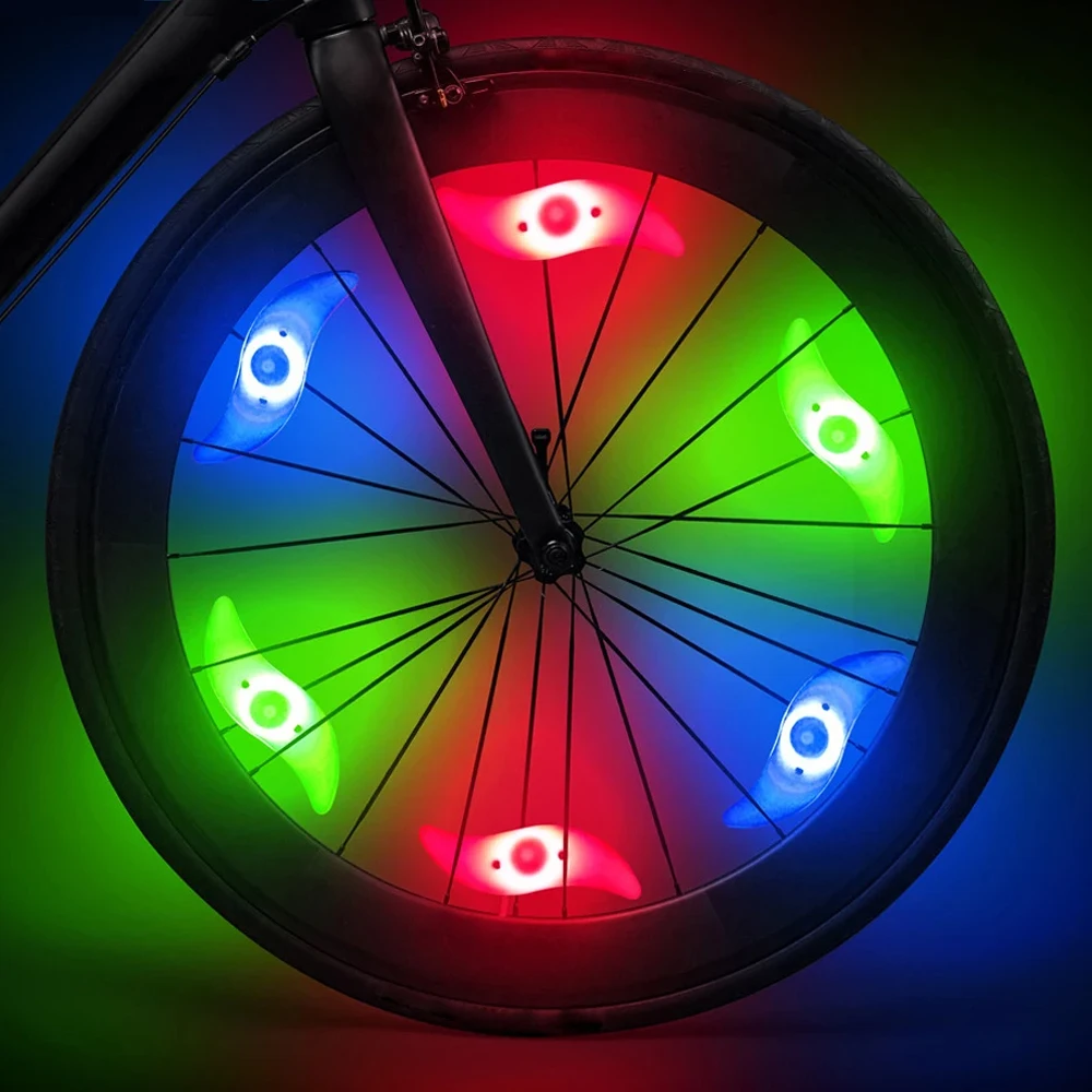 Rotating bicycle spoke lights waterproof children\'s riding safety warning light motorcycle tire Lumining Wheel Spoke neon lights