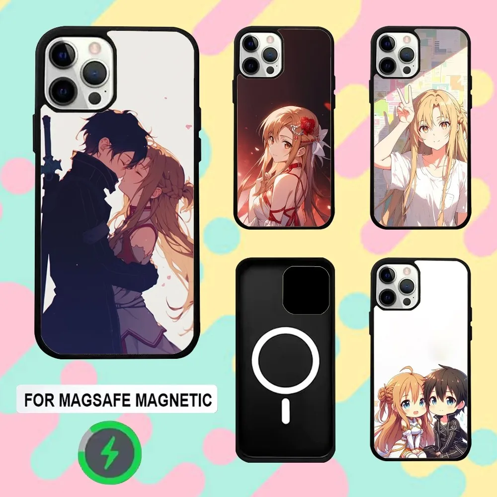 

Anime A-Asuna K-Kirito Phone Case For iPhone 16e,16,15,14,13,12,11,Plus,Pro,Max,Mini Magsafe Magnetic Wireless Charging