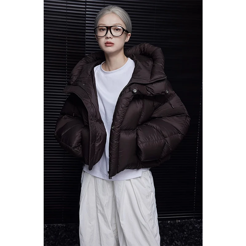 MEXZT Hooded Short Parkas Women Fashion Black Puffer Jacket Streetwear Pink Down Coats Winter Korean Cotton Padded Outerwears