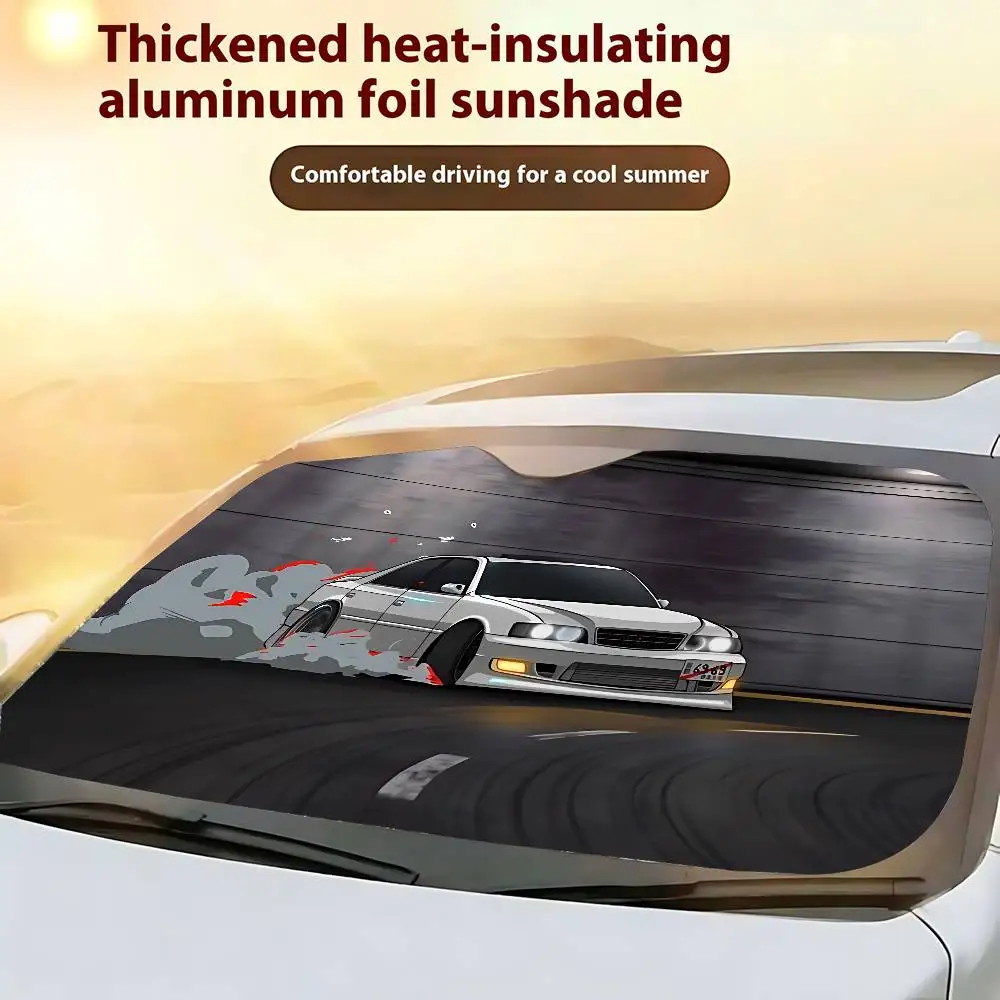 سباق السيارات مظلة السيارات الستائر 130x70 سنتيمتر سيارة ظلة غطاء الزجاج الأمامي UV حماية السيارات قناع اكسسوارات للسيارات #5