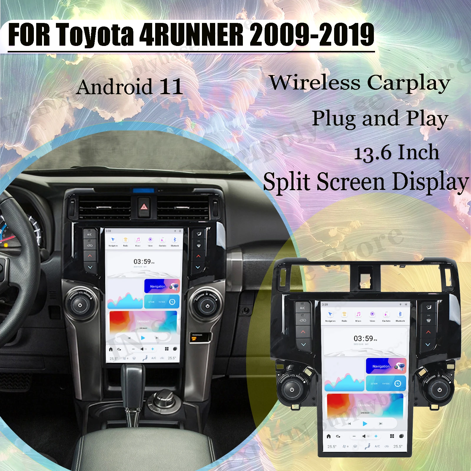 

13,6 дюймовый экран Tesla Android 11 плеер основной блок для Toyota 4runner 2009 2010 2011 2012 2013 2014 2015-2019 GPS радио приемник