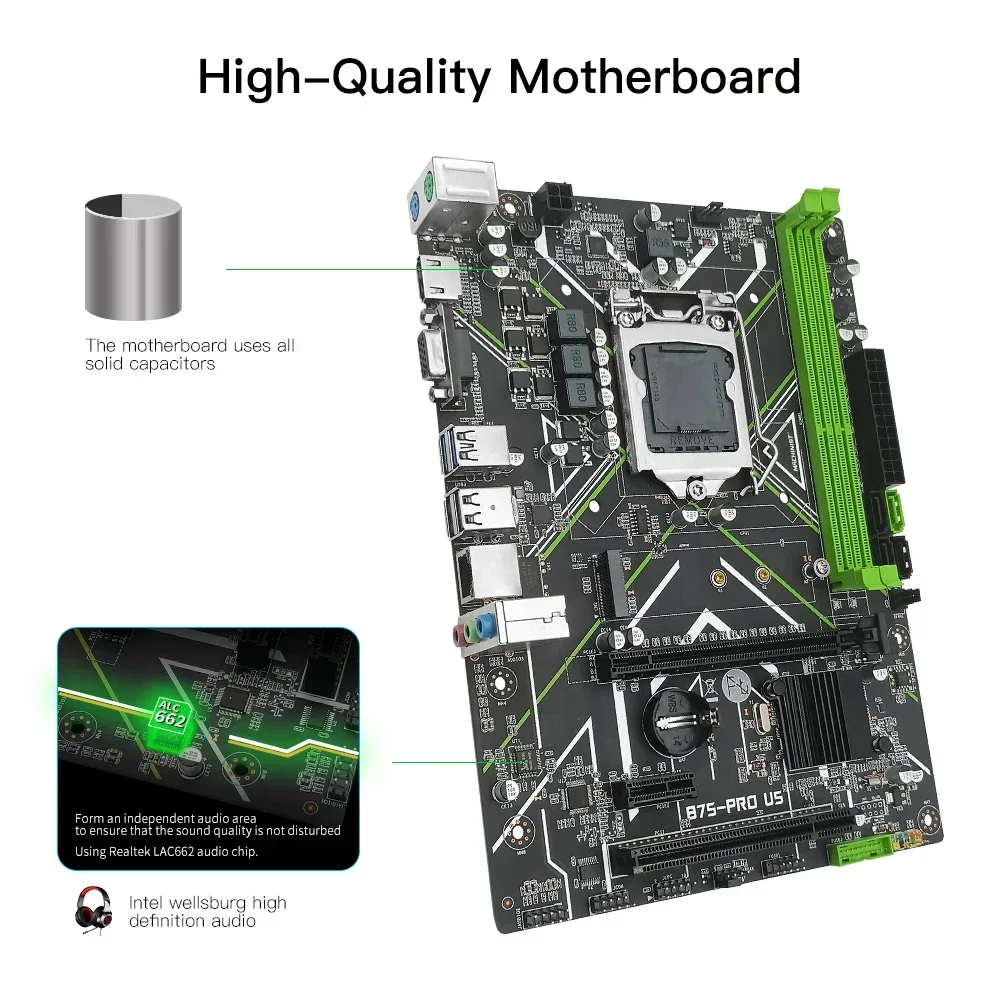 MACHINIST B75 LGA 1155 Motherboard With NGFF M.2 HDMI VGA interface Support Intel i3/i5/i7 CPU  DDR3 RAM Desktop memory