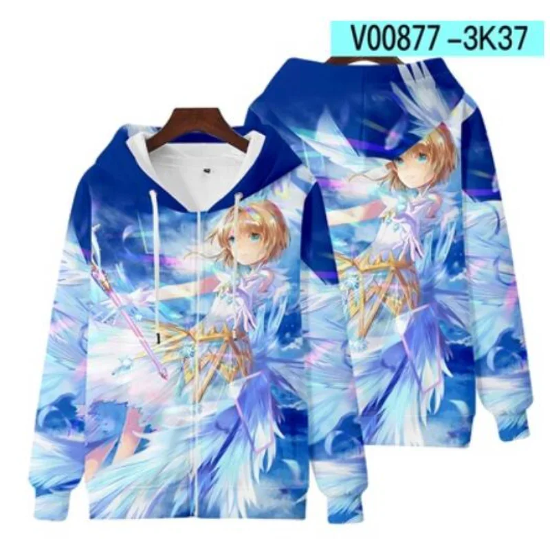 3D Print Cardcaptor Sakura Zip Up Women/Men Hoodie Sweatshirt Streetwear Hip Hop Kinomoto Sakura Cosplay Zipper Hooded Jacket