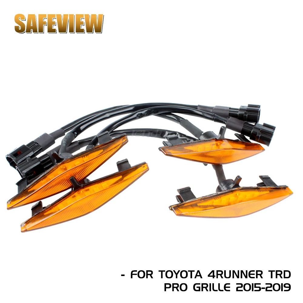 4x Front Grill Lights For 2014-2023 Toyota 4Runner TRD Pro Grille Including SR5 TRD Off-Road Limited TRO Pro Models Raptor Style