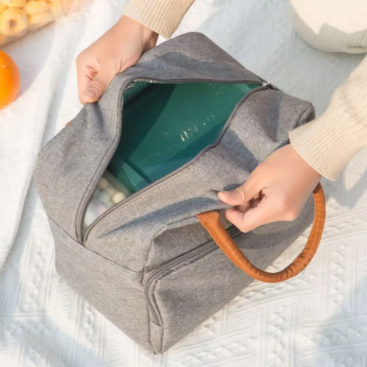 New Style Lunch Bag for Primary School Students, Insulated Bag, Lunch Box, Handbag, Bento Bag, Cooler Bag, Portable