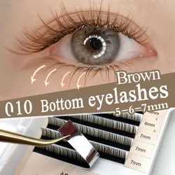 Abonnie Lower Lashes Faux Mink 0.10 Black Brown Color 5mm 6mm 7mm Eye Lashes Extension Lower Lash Bottom Extensions