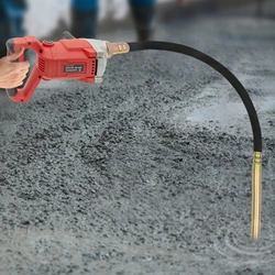 1100W Electric Concrete Vibrator w/2M Wave Rod Handheld Portable Suitable Concrete Tools 220V for Various Construction Structure