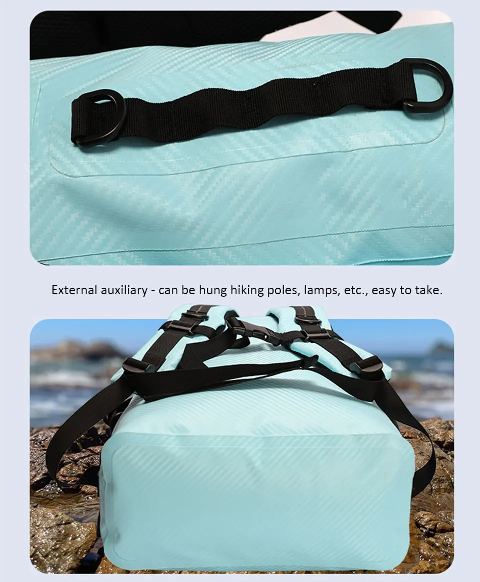 30L Trockentasche mit großem Fassungsvermögen, Trocken- und Nasstrennung, wasserdichter Schwimmrucksack für Reisen/Wassersport/Wandern, Aufbewahrungstasche – Detail 12
