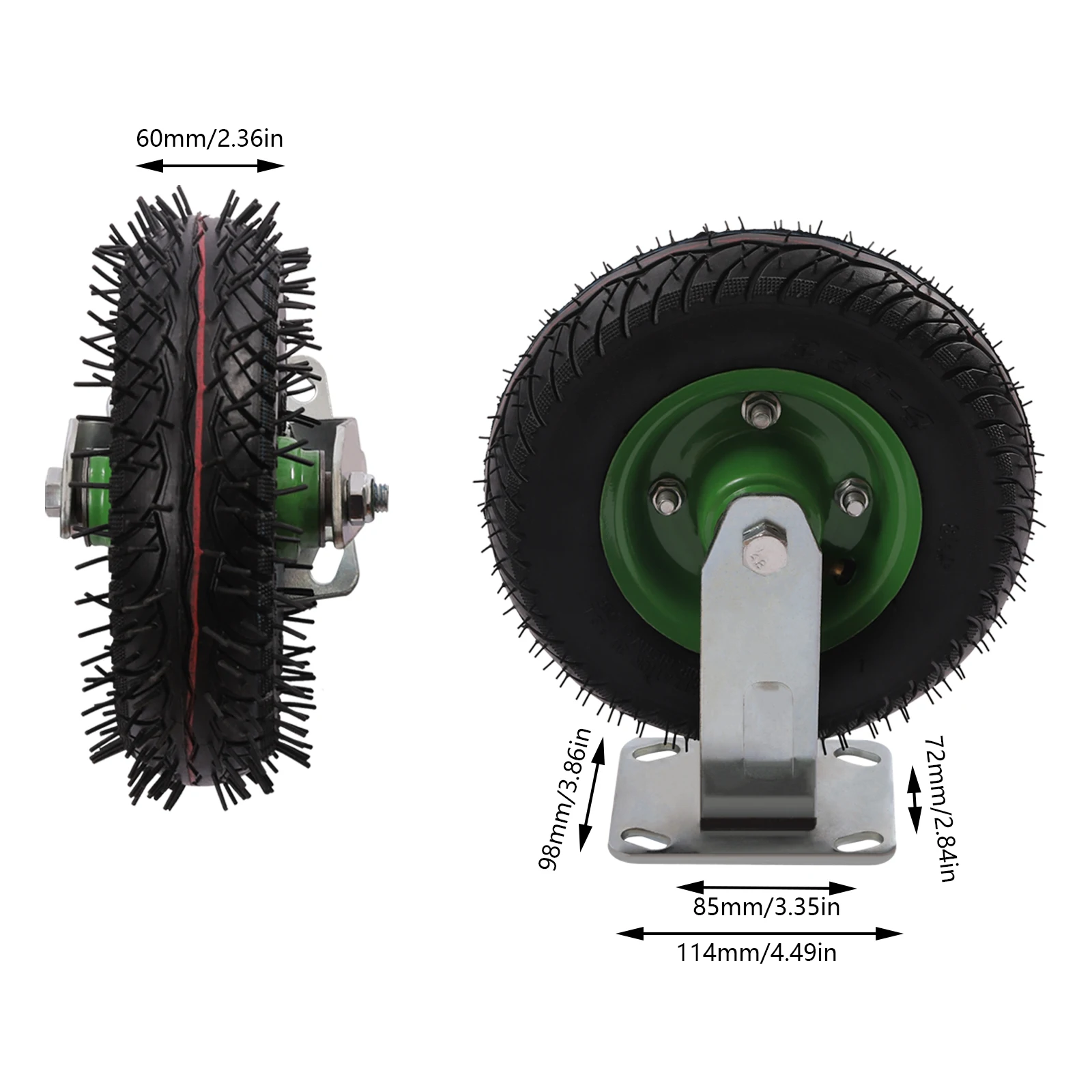 4 шт. пневматические колеса с пневматическими шинами, 2 жестких 2 поворотных HD, набор колес для фермерской тележки, 8 дюймов