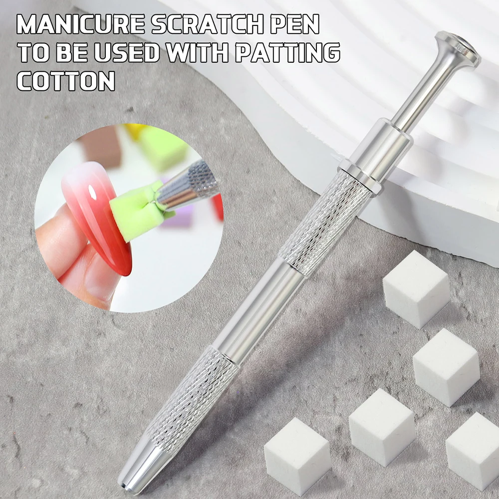 YIKOOLIN 50/200PCS Gradient Nail Sponge Set Soft Mini Nails Smudge Nail Brush Tool DIY Manicure Makeup Sponge with Grabbing Pen