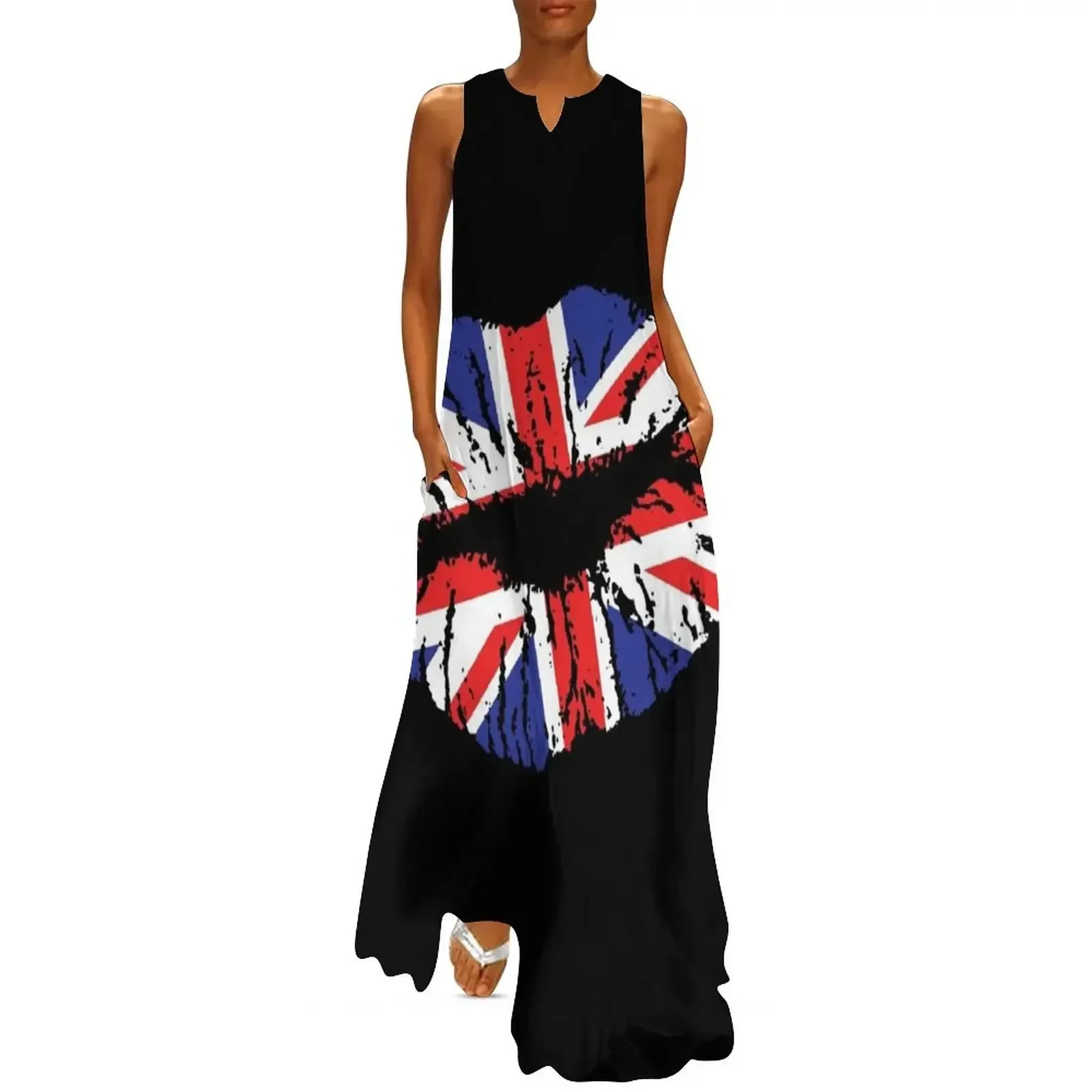 

British Lips Long Dress summer dress korean women elegant dresses plus sizes long dress women