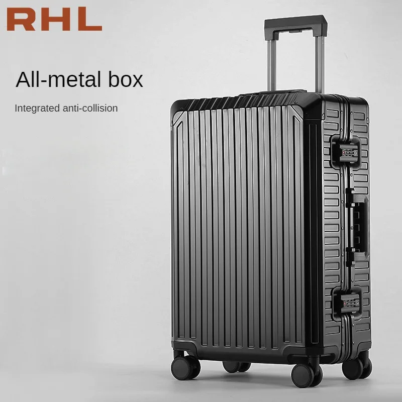 Imagem -03 - All-alumínio Magnesium Alloy Bagagem Famoso Alumínio Mala de Viagem Metal Trolley Case Roda Universal 20 Bolsa de Embarque