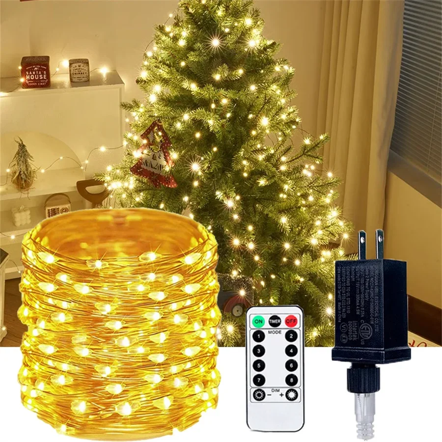 Fairy Lights Plug in 200m 2000 LED Christmas String Light Outdoor Copper Wire Fairy Lights Waterproof Starry Garland Light