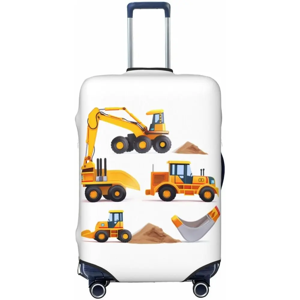 

Excavator and Loader Toy Suitcase Cover, Elastic, Washable, Fits 18-21 Inch Luggage