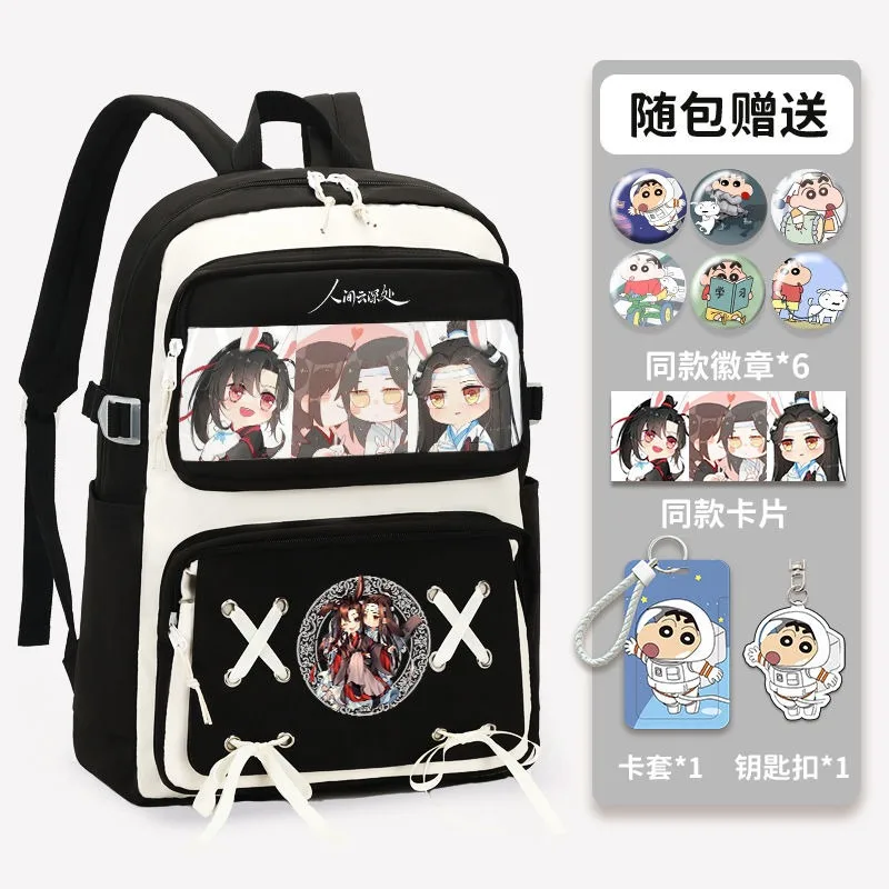 

32×48×18cm Black Blue Purple, Grandmaster of Demonic Cultivation, Mo dao zu shi, Teens School Bags, Anime Backpacks Girls Boys