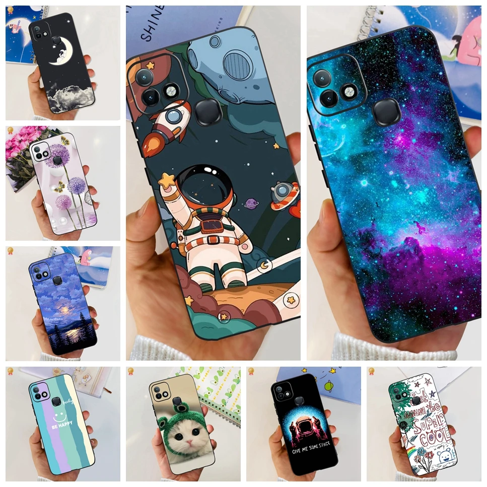 Case For Infinix Hot 10 Case Fashion Glitters Cute Astronaut Cat Soft TPU Silicone Back For Infinix Hot10 10i 10s 10t Soft Cover