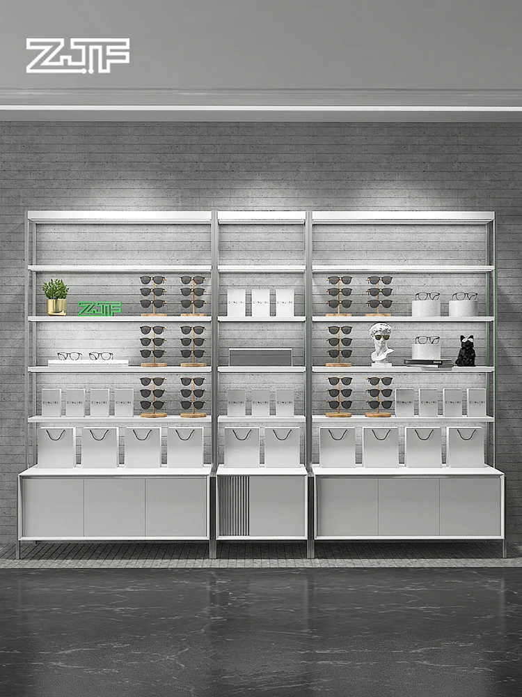 Glasses store counter with light display cabinet Chaodian sunglasses display combination shelf