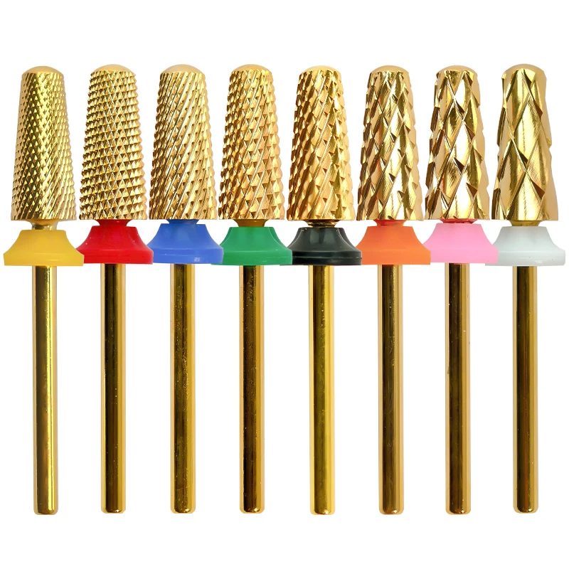 4XC Nail Drill Bits Sharp Tungsten Umbrella Carbide Grinding Head Milling Cutter 5in1 For Machine Sander DIY Nails Tools 3/32