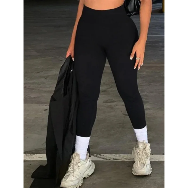 JINIA Ribbed Yoga Leggings Sports Tights Women Seamless Knit Yoga Pants White Femme Gym Leggings Skinny Workout Fitness Push Up