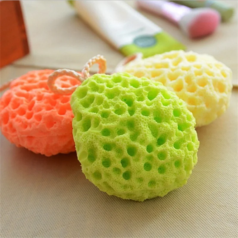 Esponja de baño de panal de abeja para niños y adultos, esponja de baño hidrofílica, esponja de ducha de Color sólido divertida, accesorios para el