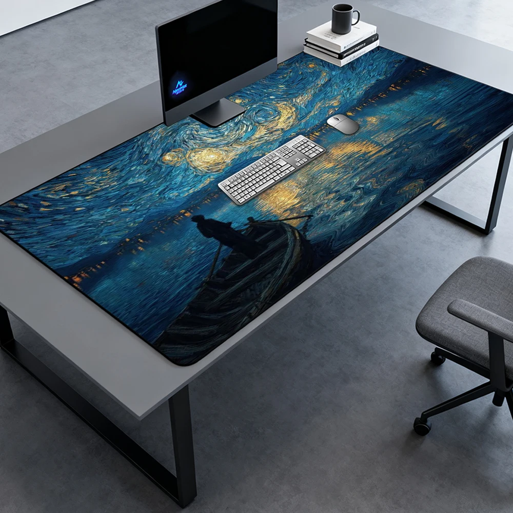 Starry Swirl Mouse Pad Big Large Table Mat Gaming 140x60 Cosmic Mousemat Computer Night Mousepad Sky Aesthetic Playmat Computer