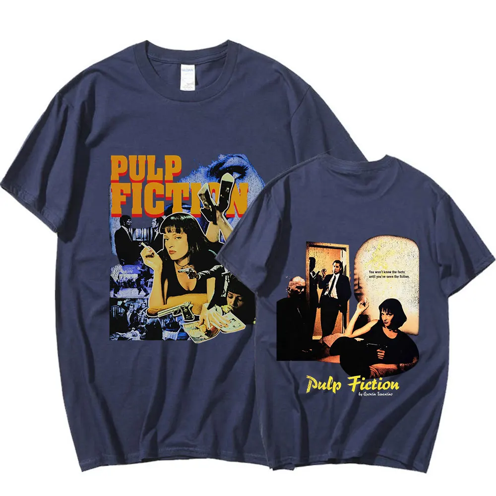 90s Movie Pulp Fiction Mia Wallace T Shirt Quentin Tarantino Men Women Fashion Vintage T-shirt Cotton Casual T-shirts Streetwear