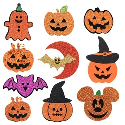 26Pcs Handmade Halloween Pumpkin Bat Felt Appliques DIY Festival Crafts Decoration Hairpin Headwear Accessories