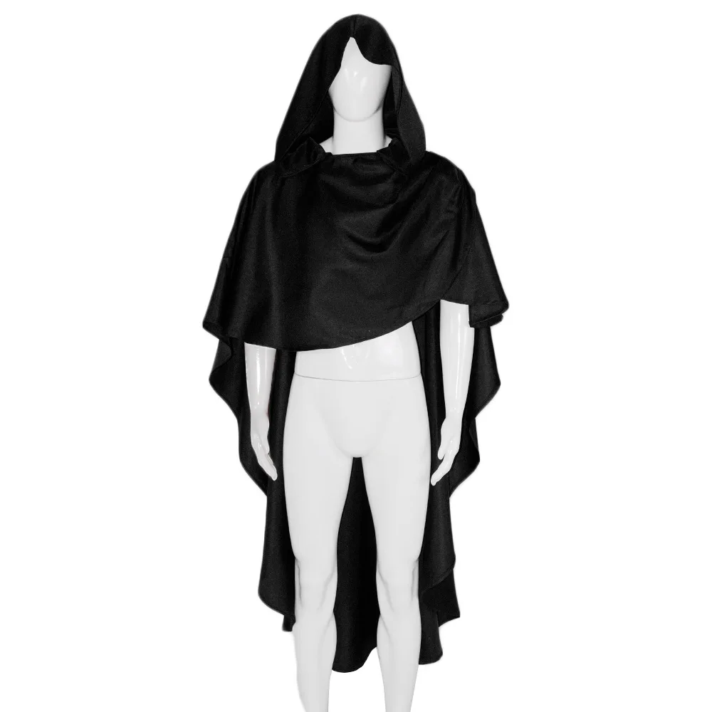 Medieval Vintage Cloak Coat Knight Windproof Long Cape Monk Hooded Robe Halloween Stage Show Costumes For Men