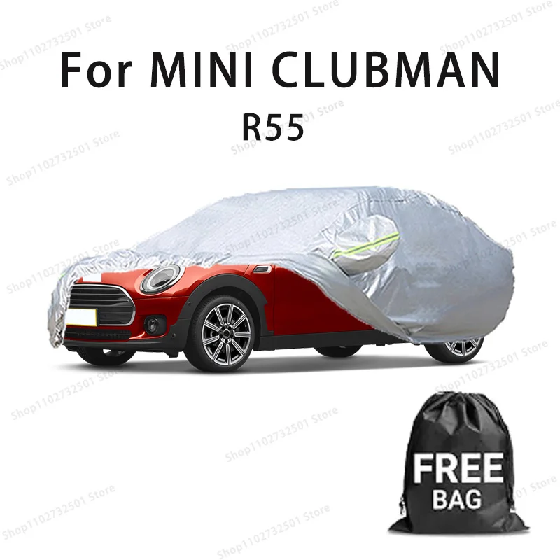 

For MINI CLUBMAN R55 Car Cover Full Covers with Reflective Strip Dustproof UV Scratch-Resistant Sunscreen Protective cover