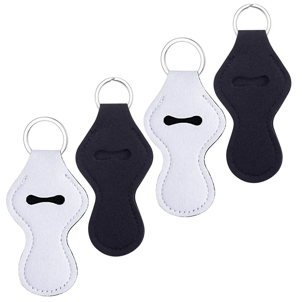 

DEARMAMY 4Pcs Lipstick Case Keychain Holder Wallet Organizer Portable Makeup Kit for Keys Liners Gloss Balm Tint