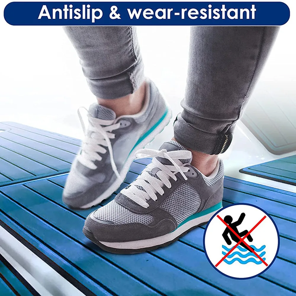 A45F-โฟมไม้สัก Decking EVA โฟม Marine พื้นเรือ Faux Decking แผ่นอุปกรณ์เสริม Marine Blue 450X2400 มม.