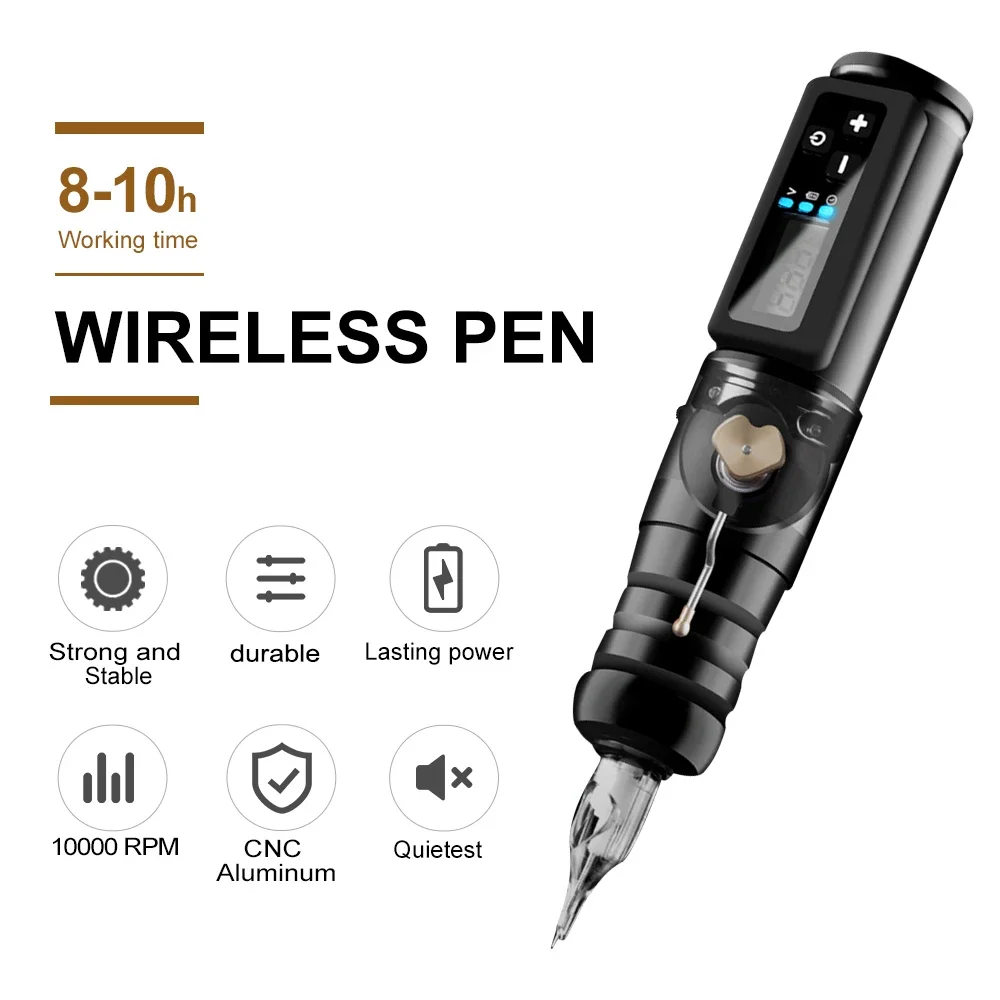 Hot New Archer Wireless Tattoo Machine Pen Professional Wireless PMU Tattoo Pen Customized Coreless Motor 1500 mAh 10000Rpm