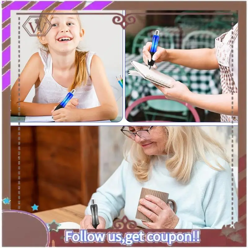 ล่าสุด Big FAT ปากกา 8 สีดํา + 8 ปากกาสีฟ้าเอดส์การเขียน Carpal อุโมงค์ขนาดใหญ่กว้าง Grip ปากกาปากกาลูกลื่นแบบพับเก็บได้