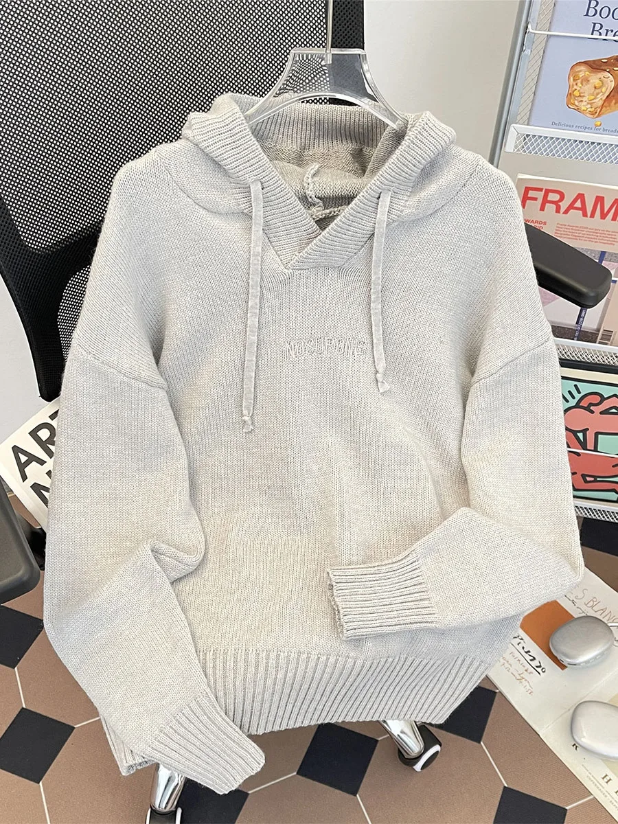 

Мужская вязаная толстовка с капюшоном Cleanfit American Sle, мягкий уютный повседневный свитер Lazy Sle, длинная теплая повседневная одежда, осень-зима