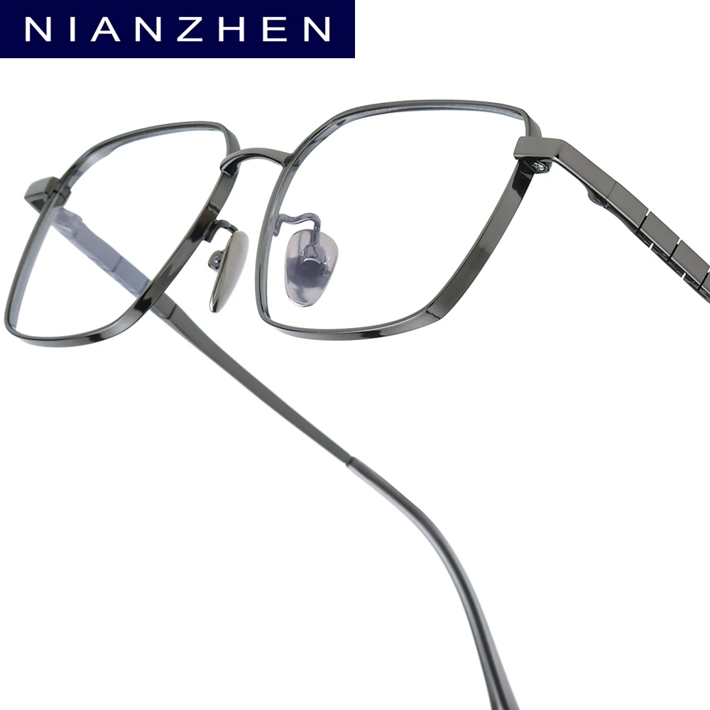 NIANZHEN Titanium Glasses Frame Men 2026 New Square Brand Design Eyeglasses Ultralight-Weight Retro Eyewear Spectacles 90021