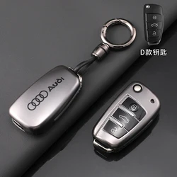 Car Flip Key Case Cover Protector Shell For Audi A3 A4 A4L B5 B6 B7 B8 B9 A5 A6 A6L C5 C6 Q3 Q5 Q7 S5 S7 RS3 TT Auto Accessories