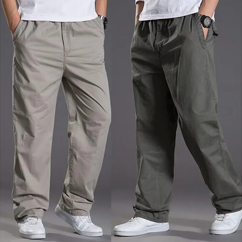 

2025 Spring Summer Casual Pant Men Loose Fashion Zipper Pocket Trousers Super Large Size XL-6XL