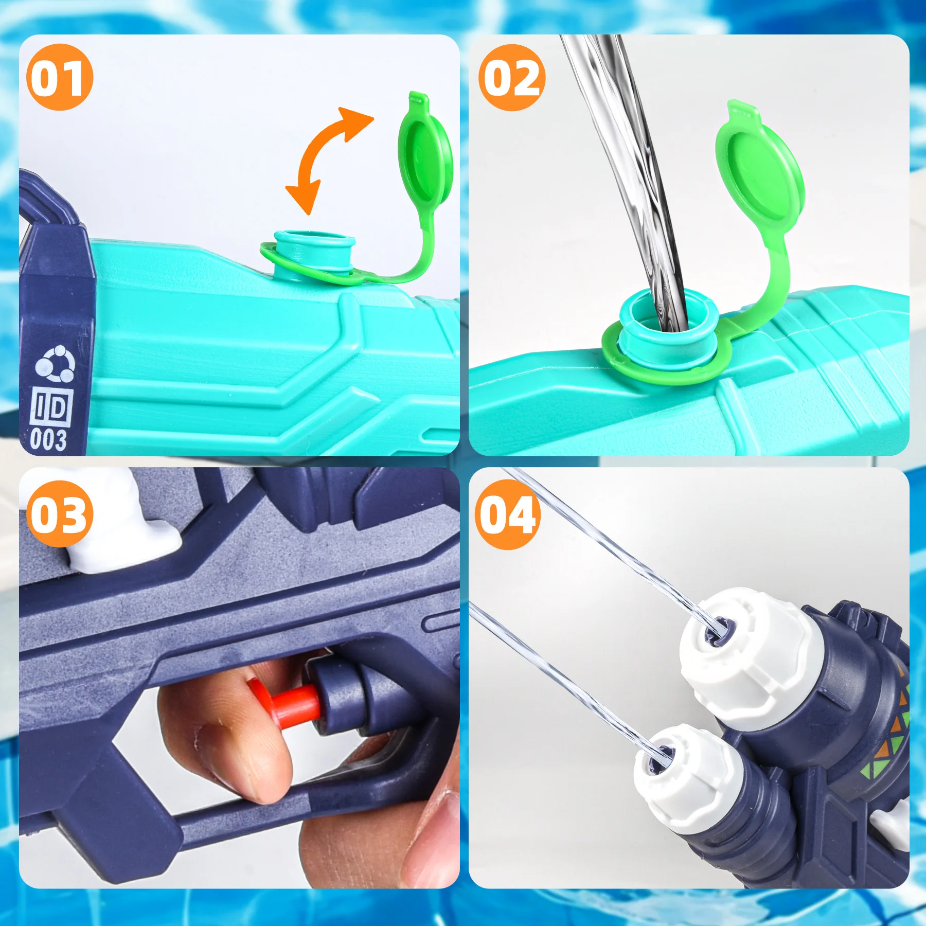Pistola de agua de juguete para niños, potente pistola de agua con capacidad de humedad de 500ML, pistola de chorro de largo alcance para piscina para niños y niñas