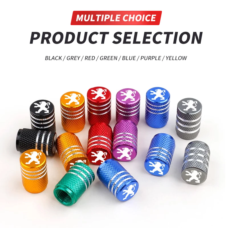 Automobile Tire Inflation Nozzle Cover Bolt-in Aluminum Theftproof Valve Caps For Peugeot 407 508 2008 5008 3008 208 107 106 205