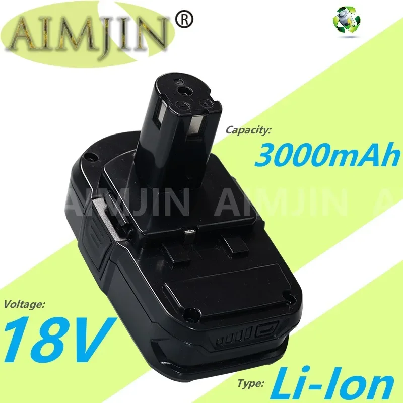 

AIMJIN 18V batterie for Ryobi 18 V p107 p108 P104 P105 P102 replacement battery for Ryobi cordless drill Electric tool 3000mAh